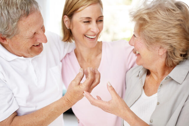 Closeup portrait of a happy family having fun together